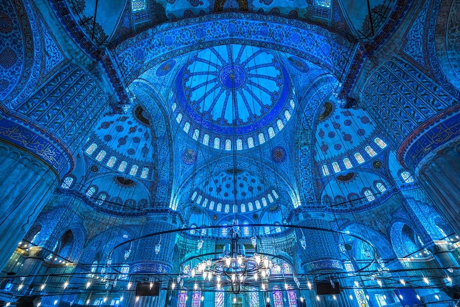 عکس نمای داخلی مسجد آبی استانبول