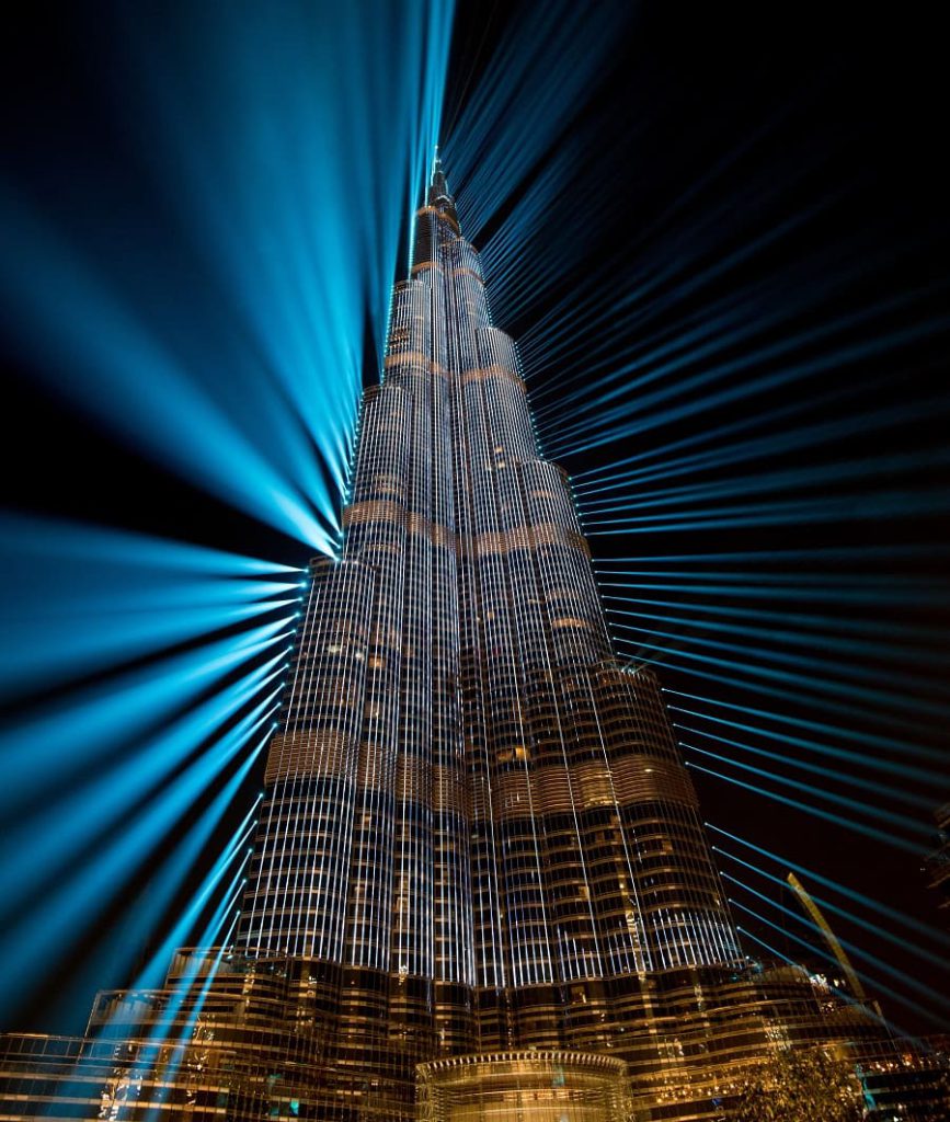 عکس برج خلیفه دبی در شب