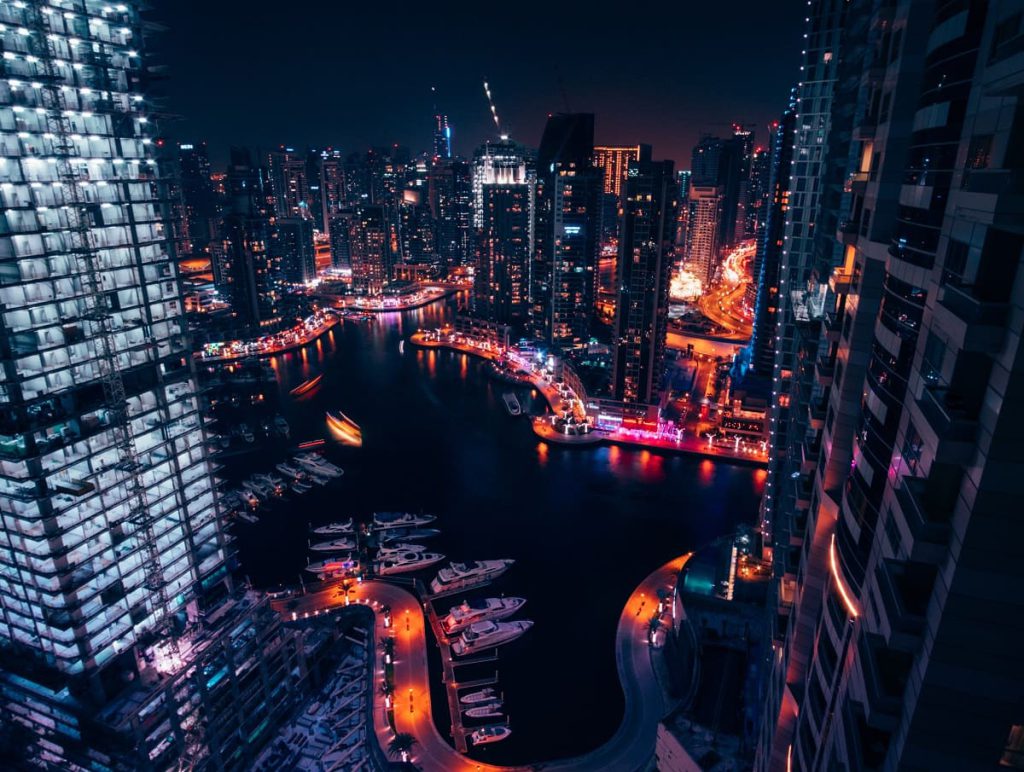 عکس شهر دبی در شب